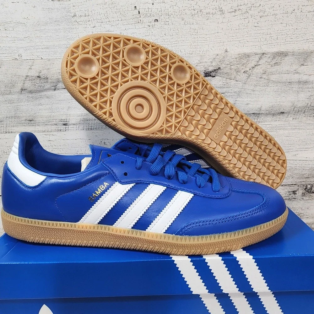 Adidas Samba OG Sneakers Mens 11 Blue White Gum Sole‎ 